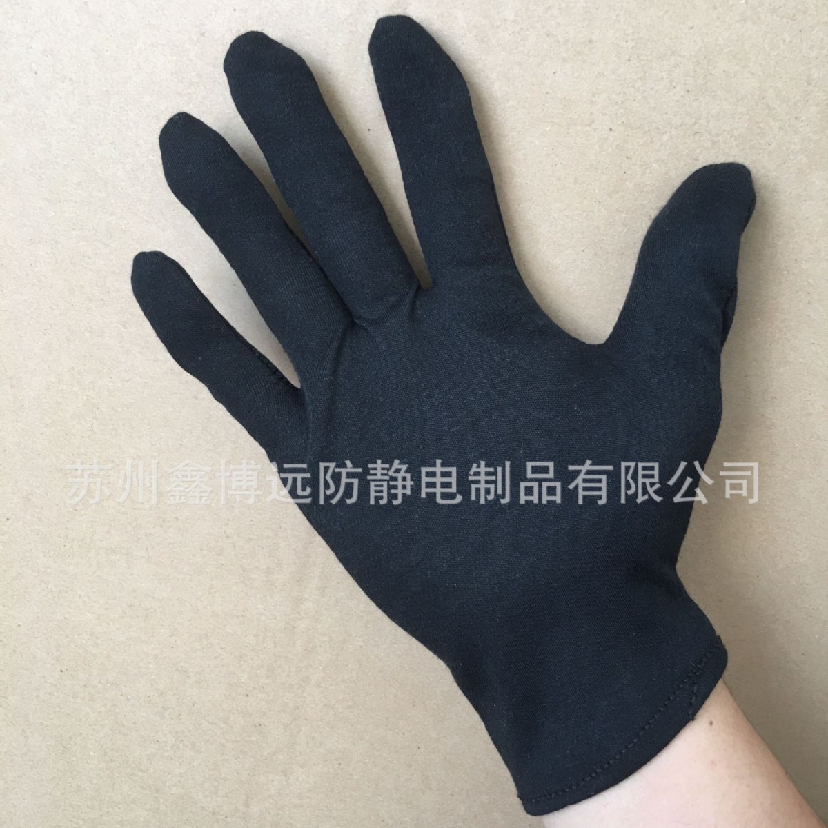 厂家销售黑色纯棉手套 加厚黑色棉毛手套礼仪作业手套 接拇指长款