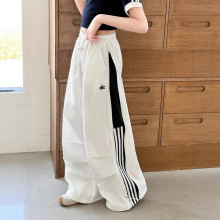 女童工装裤夏季2025新款儿童薄款长裤中大童宽松休闲裤冰棉速干裤
