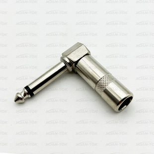 6.35mm right angle mono guitar plug 90 degree elbow 6.5 large two core audio microphone amplifier connector