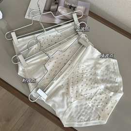 纯欲风中腰内裤无痕波点甜美少女包臀条纹字母腰三角裤棉档透气