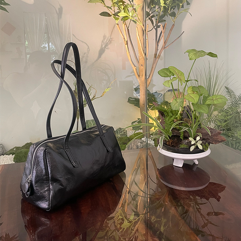 New arrival turquoise bag women's retro high-end genuine leather large-capacity underarm bag shoulder bag commuter tote high-end bag