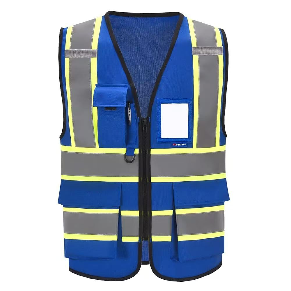 Reflector * chaleco * tela de urdimbre 120g * azul * verde fluorescente / gris * M