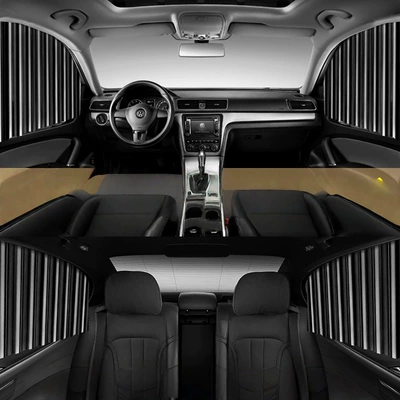 Suction Type Summer Car Sun | Car curtains - blinds-magnetic-curtains-black-10-magnets-driving-single-leaflet