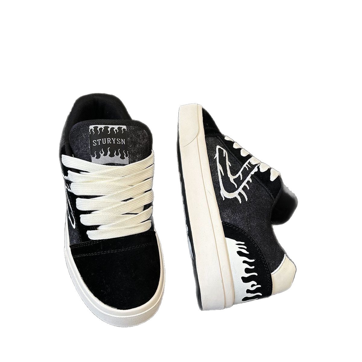 Xiaozhonggang viento negro llama de color zapatos de lona para hombres 2026 nuevos zapatos de ocio universitarios de la red de moda roja zapatos de skate