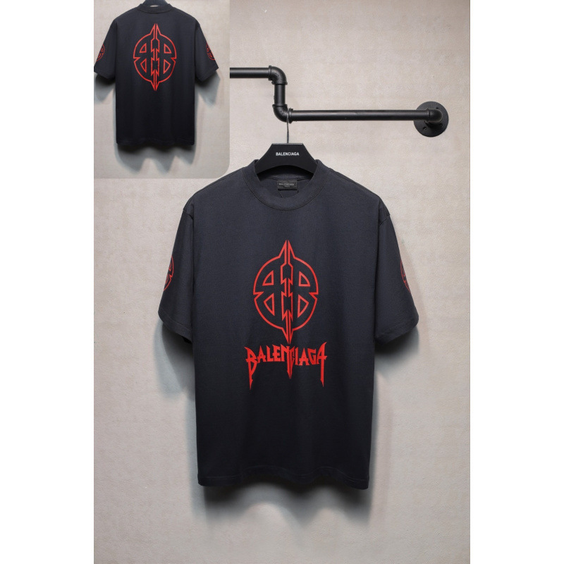 25ssクロスボーダー高品質タワーテーププリントレタードダメージ半袖Tシャツゆったり万能ワンピース卸売|undefined