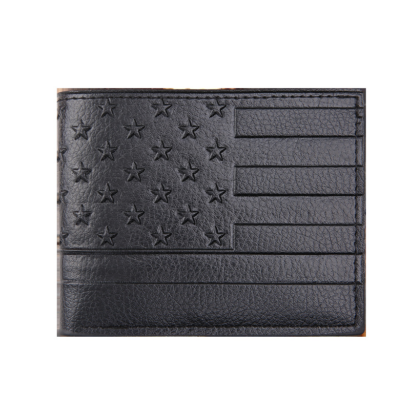 New cross-border multi-card wallet creative fashion embossed horizontal business short men's wallet casual wallet men