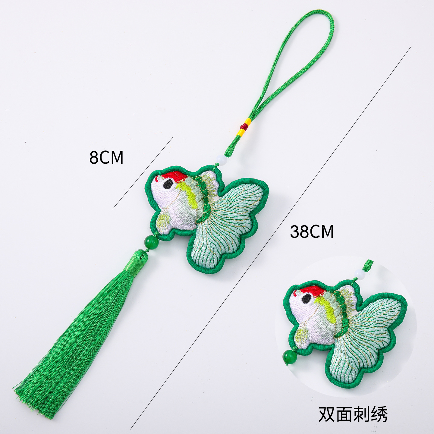 2026 Año Nuevo Koi colgante bordado de doble cara bordado bordado colgante de decoración de flores de lanterna de Año Nuevo hecha a mano DIY material de barril
