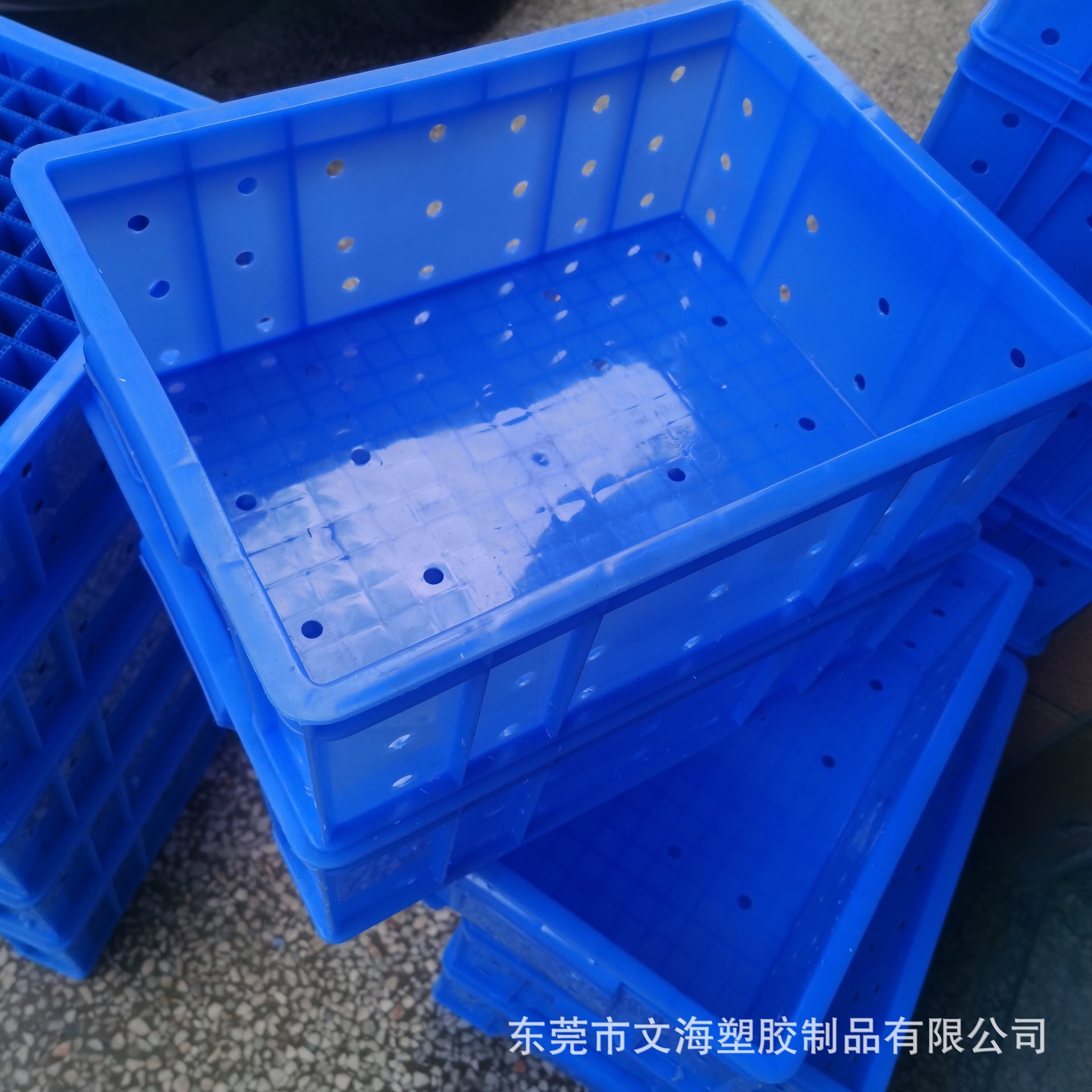 文海批发加厚塑料周转箱长方形塑料胶箱 工业运输箱物料箱可打孔