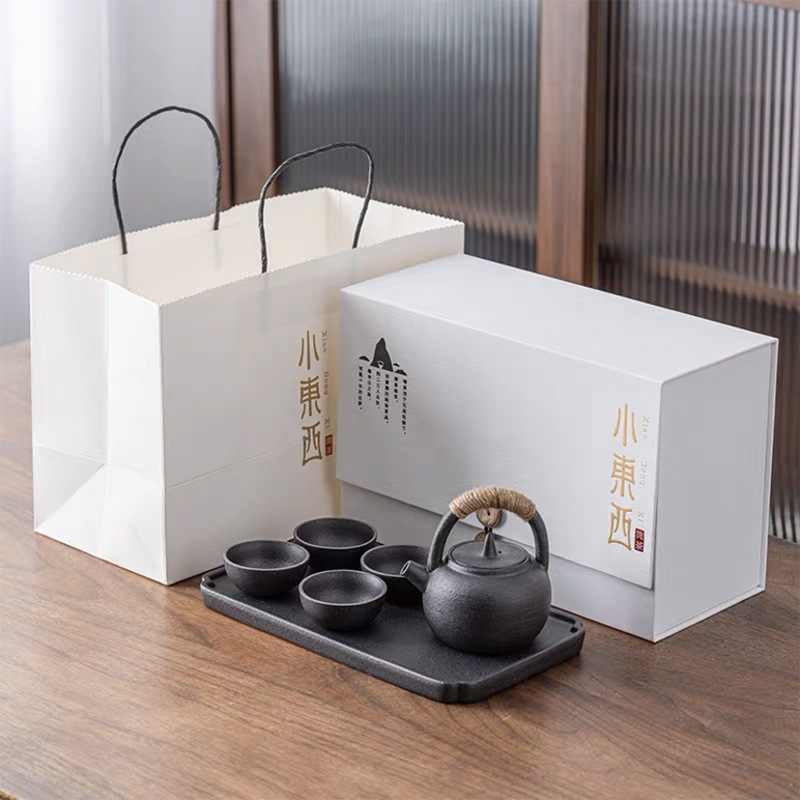 Juego de té japonés con bandeja de té Kung Fu, un juego completo de utensilios de té, regalo, tetera de cerámica, taza de té, impresión al por mayor, LOGOTIPO