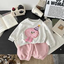 秋季2025新款女童套装洋气中小童韩版宽松儿童运动外穿卫衣两件套