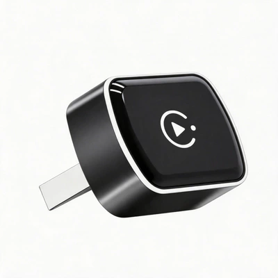 Mini wireless CarPlay adapter: Converts your car's wired connection to a wireless USB connection for easy plug-and-play in-car connectivity (Simsiz CarPlay və Android Auto) - d512-apple-version-black-standard-model