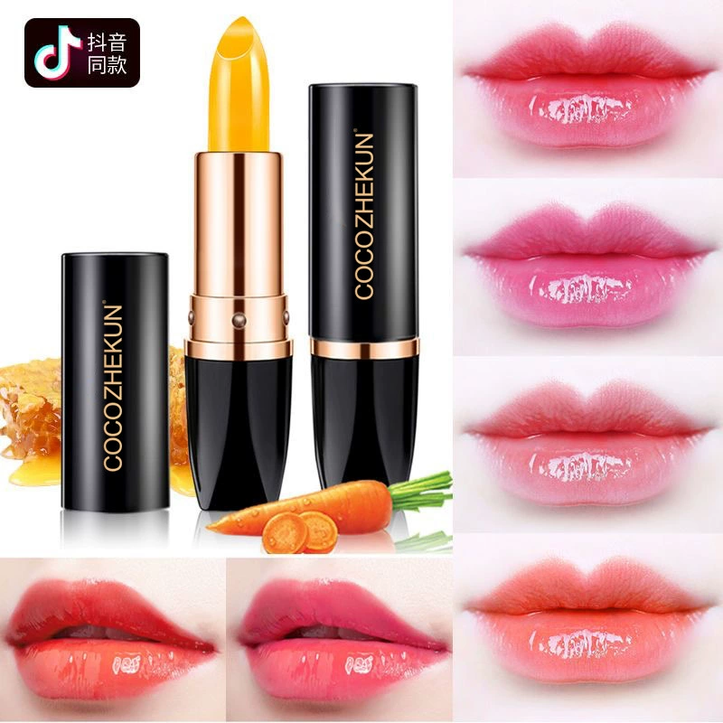 COCOZHEKUN каротин меняющий цвет бальзам для губ увлажняющий чувствительная к температуре губная помада против трещин не легко выцветает