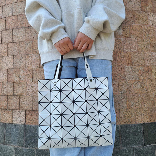  New Japanese Original 6-Grid Matte Sanding Rhombus Hand-held Tote Bag Fashion and Versatile Women's Shoulder Bag