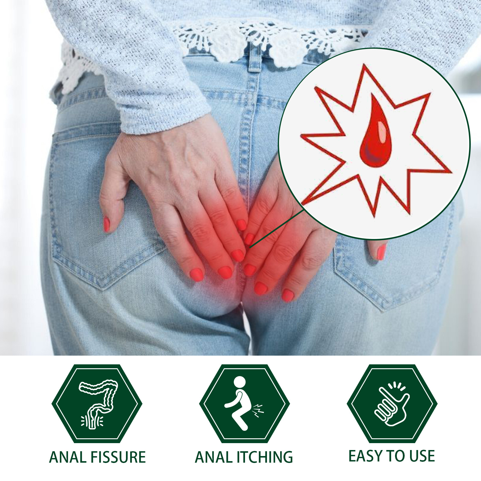 South Moon hemoroīdu noņemšanas kotlešu tūpļa komforta kopšanas ziede, mazina niezi, pietūkumu un sāpes_voghion.com