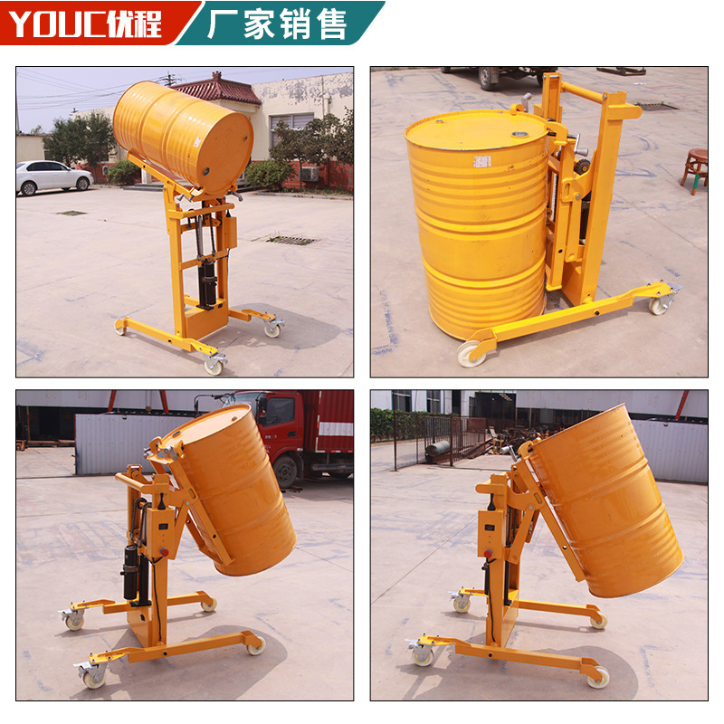 Vehículo de descarga de barril hidráulico eléctrico, camión de transporte de barril de hierro, camión de descarga de barril hidráulico de elevación eléctrica, camión de descarga de barril