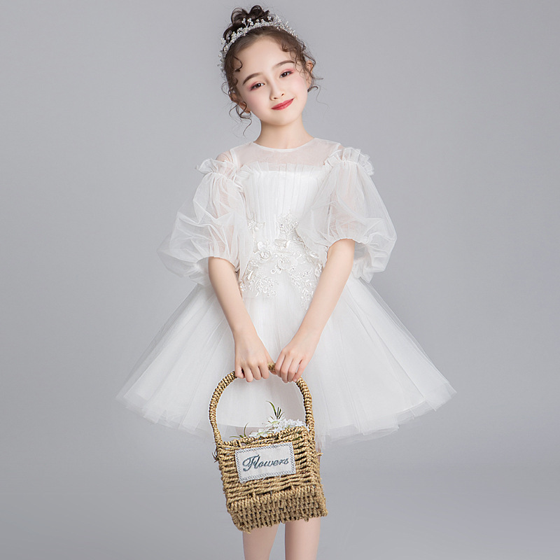 Robe de soirée fille 2023 fils moelleux enfants fleur fille robe de mariée robe de performance pour enfants de style occidental robe quotidienne pour enfants