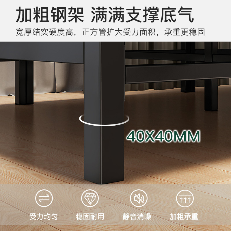 Cama plegable Casa individual Cama simple Dormitorio Almuerzo Cama pequeña Oficina Siesta artefacto Casa de alquiler Cama de hierro para adultos