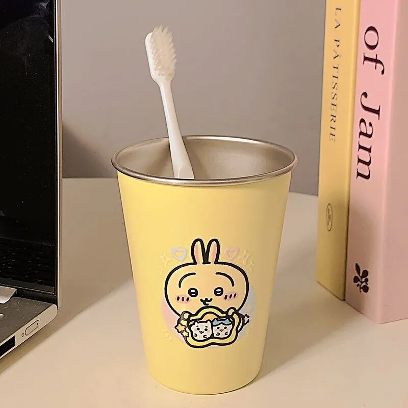 多巴胺卡通宿舍漱口杯家用304可爱不锈钢高颜值情侣刷牙洗漱杯子|undefined