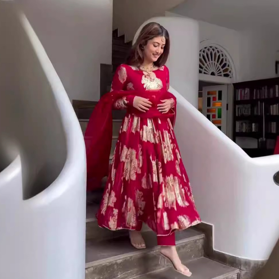 Women's Clothing hot stamping fashion Indian ethnic style temperament slim long dress_voghion.com