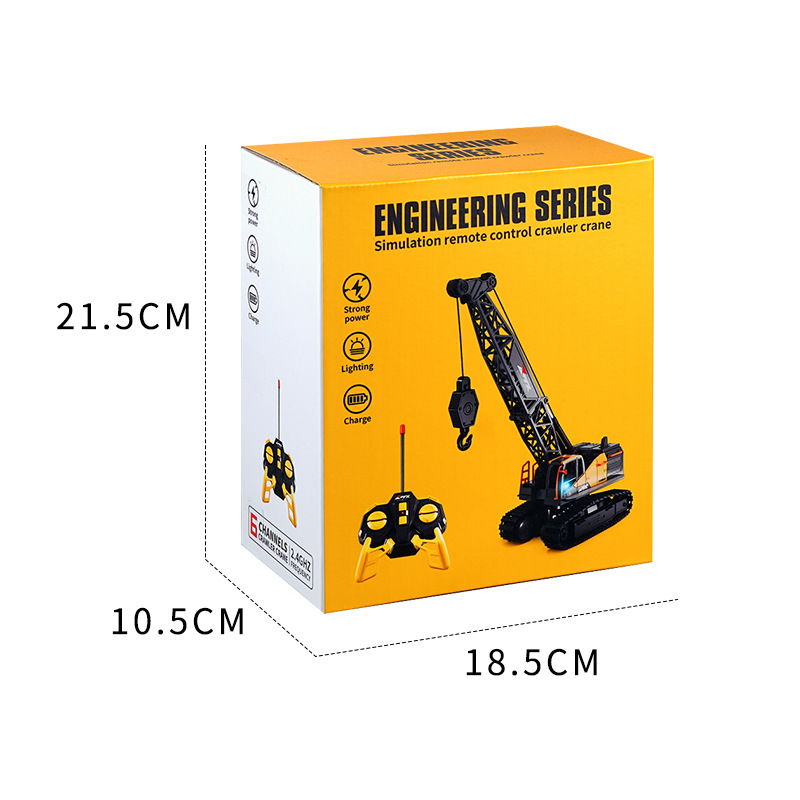 Simulación infantil de grúa de control remoto vehículo de ingeniería de luces cool grúa juguete de niño carro de pluma de control remoto