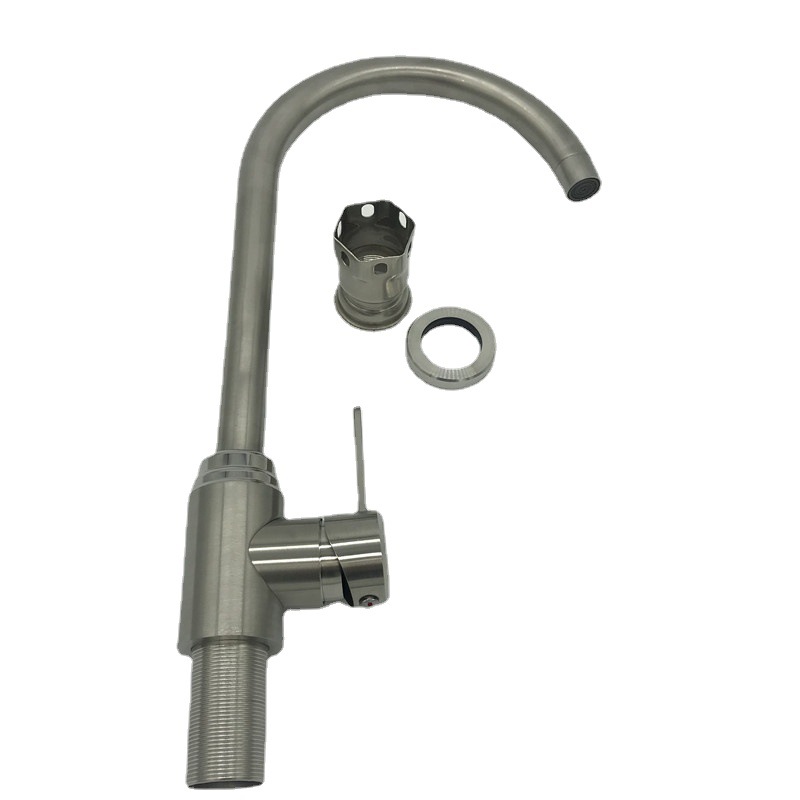 Grifo Mezclador Giratorio de Cocina de Acero Inoxidable Cepillado para Fregadero image 3