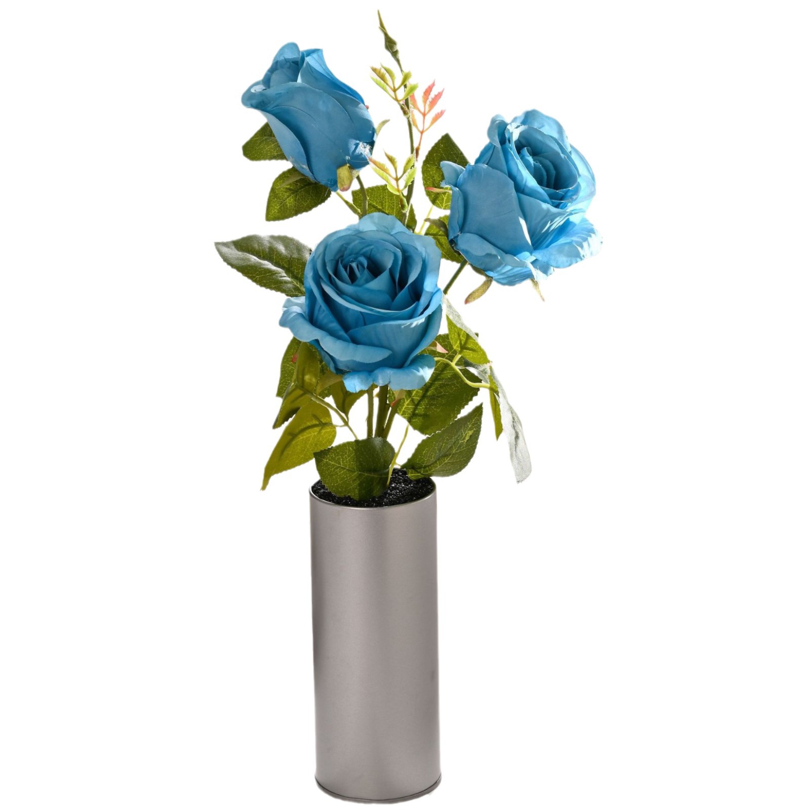 Flores simuladas de tres cabezas de rosa pequeña decoración creativa bonsai fábrica de decoración directa para plantas verdes artificiales falsas macetas simuladas image 6