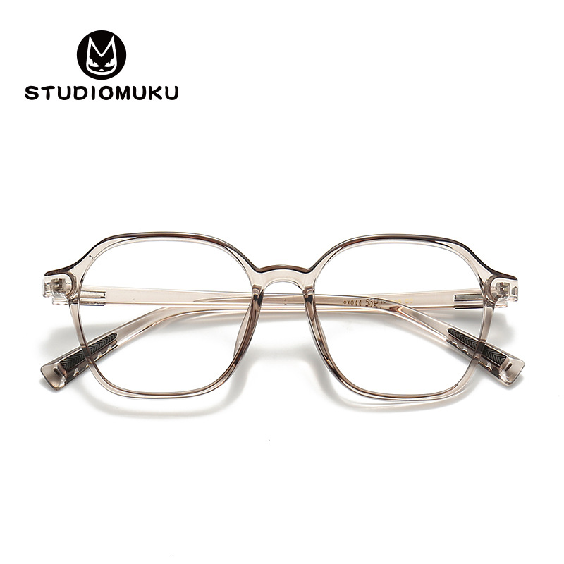 STUDIOMUKU madera fresco gafas polígono marco gafas marco decorativo liso gafas transparente marco gafas