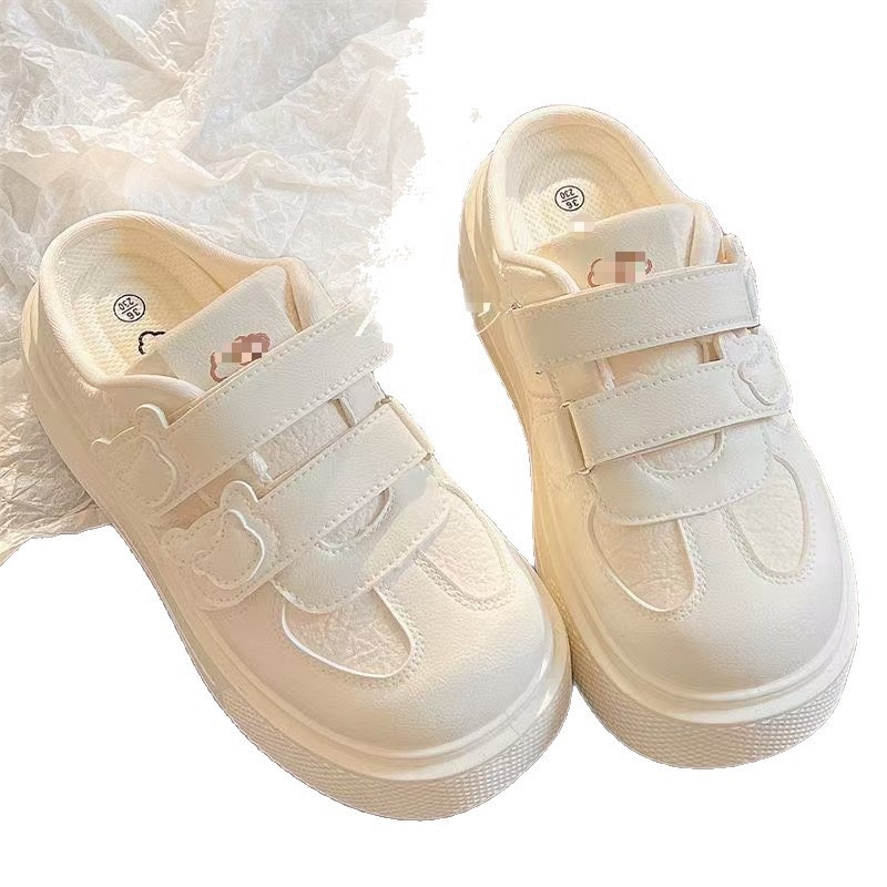 Zapatos blancos de verano para mujeres con zapatos de falda de zapatos de estilo perezoso con zapatos casuales con suela gruesa