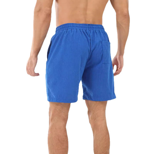 Summer Solid Color Athletic Corduroy Simple Five-Finger Shorts Men's Shorts Casual Pants