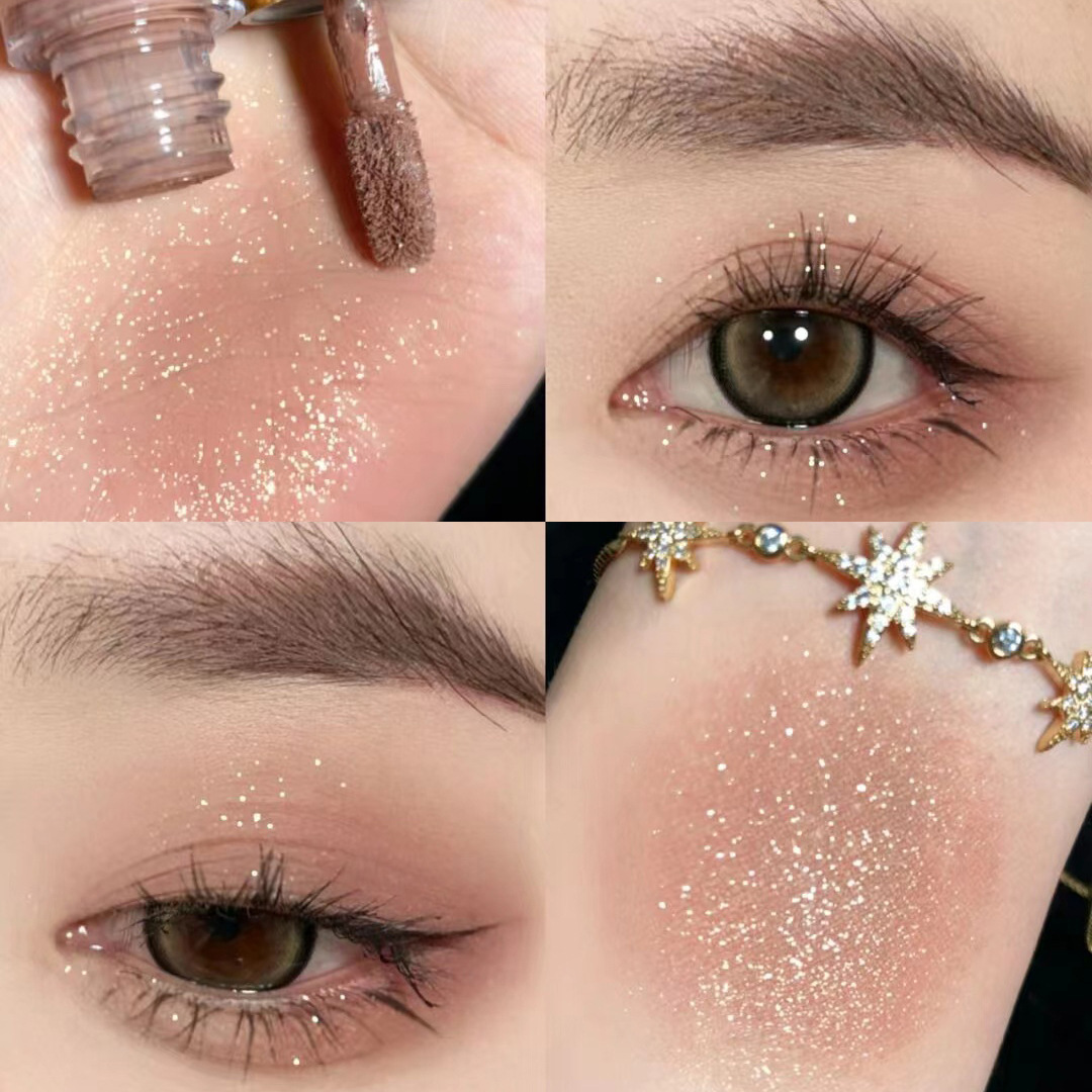 Cappuvini Sombra de ojos líquida de niebla monocromática Cosméticos de maquillaje Maquillaje mate Sombra de ojos líquida de alto brillo
