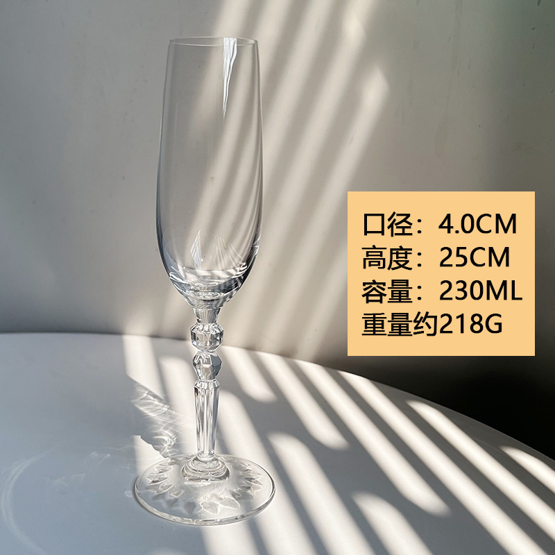 Vaso de champán de alto valor Vaso de diamante creativo Vaso de cristal de lujo ligero Vaso de cóctel Vaso de burbujas