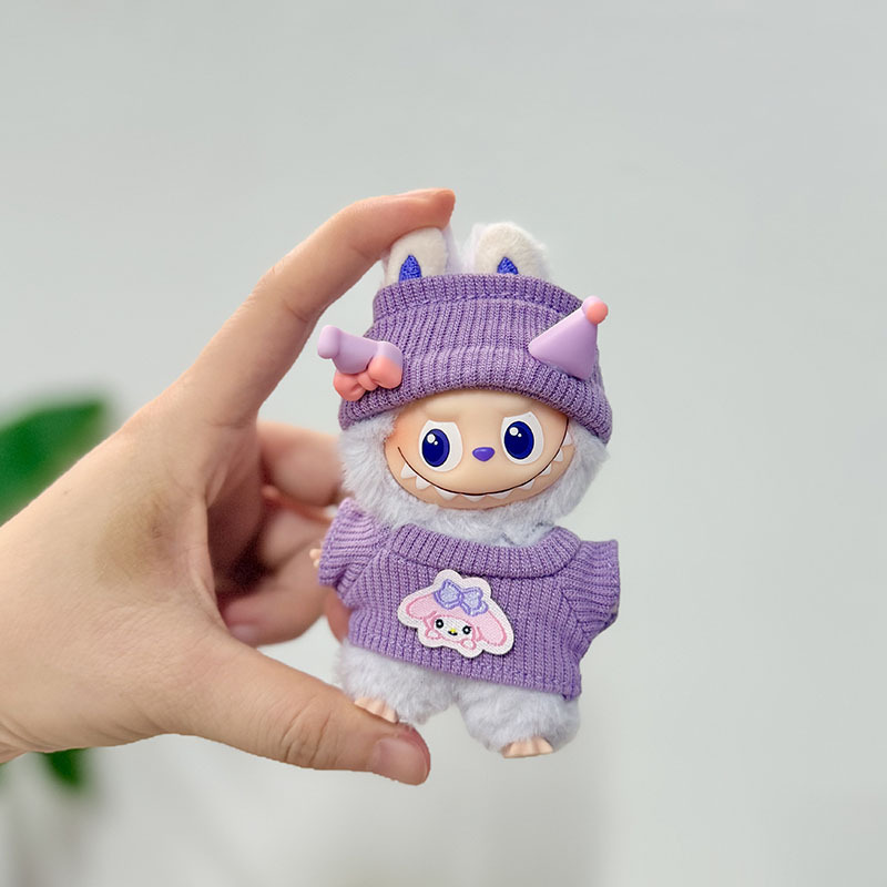 迷你版4.0LABUBU搪胶脸毛绒盲盒玩偶衣服圣诞套装小鼻嘎心底密码|undefined