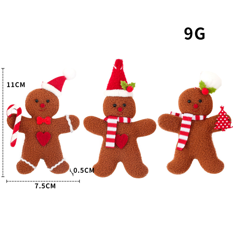 新しいクリスマス装飾ジンジャーブレッドマン人形ペンダントクリスマスツリー装飾アクセサリーペンダント小さなペンダント 3 点セット|undefined
