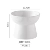 Striped flat mouth bowl (white)