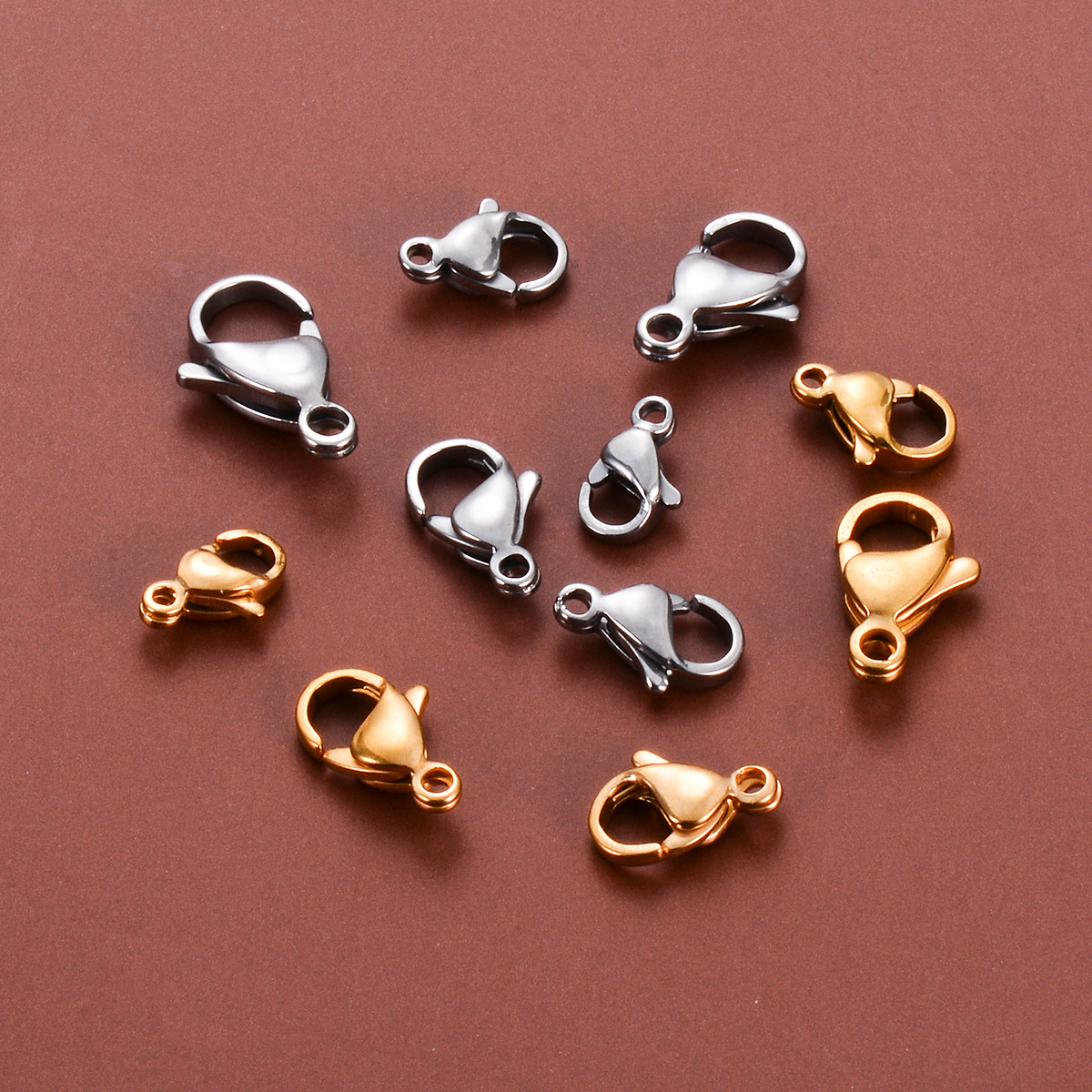 Plating Craft 20 PCS/Package 304 Stainless Steel Solid Color Jewelry Buckle Jewelry Accessories