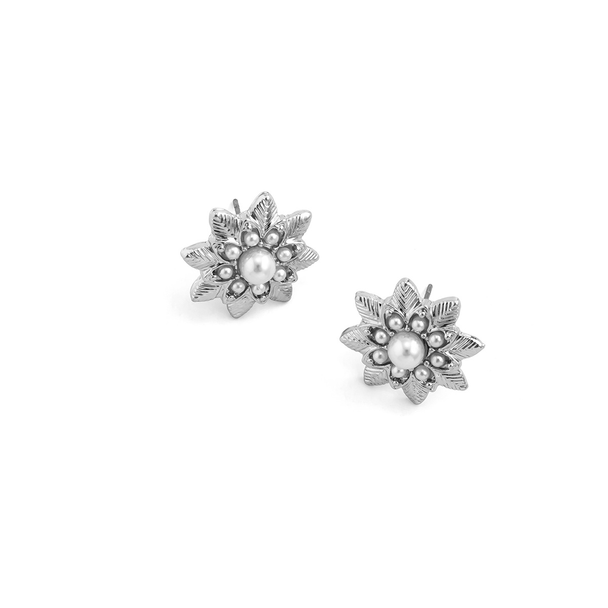 Bijoux avec micro incrustation tempérament, perle artificielle, petites boucles d'oreilles à fleurs, tournesol minimaliste, boucles d'oreilles polyvalentes_voghion.com