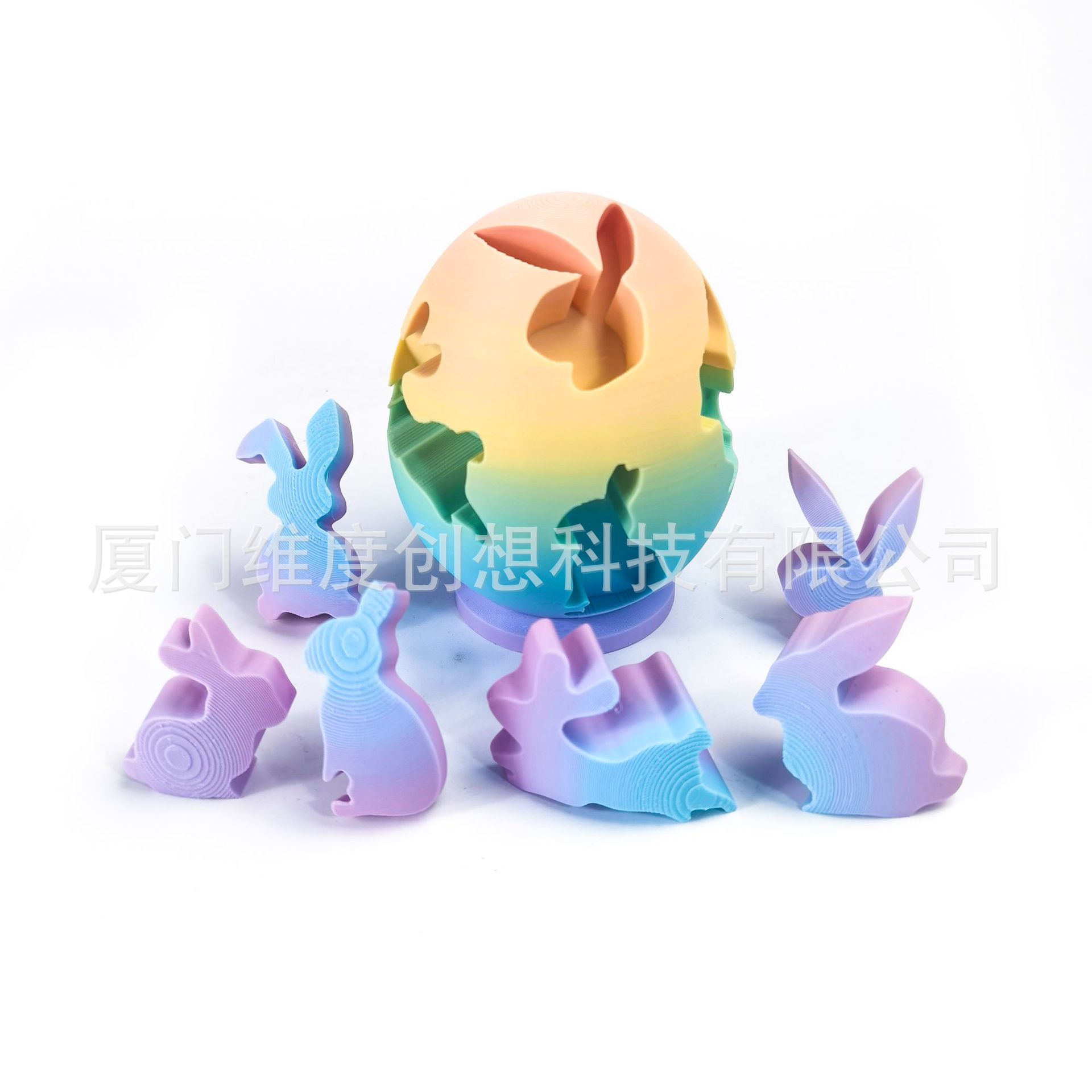 Nuevos juguetes de impresión 3D transfronterizos huevos de Pascua conejo rompecabezas bloques de construcción regalos para niños decoración para el hogar