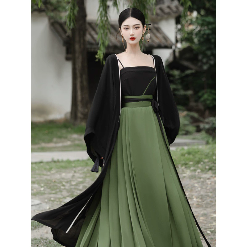 Женская юбка с верхом Улучшенная ханьфу в китайском стиле, ежедневные поездки на работу, костюм с китайскими элементами