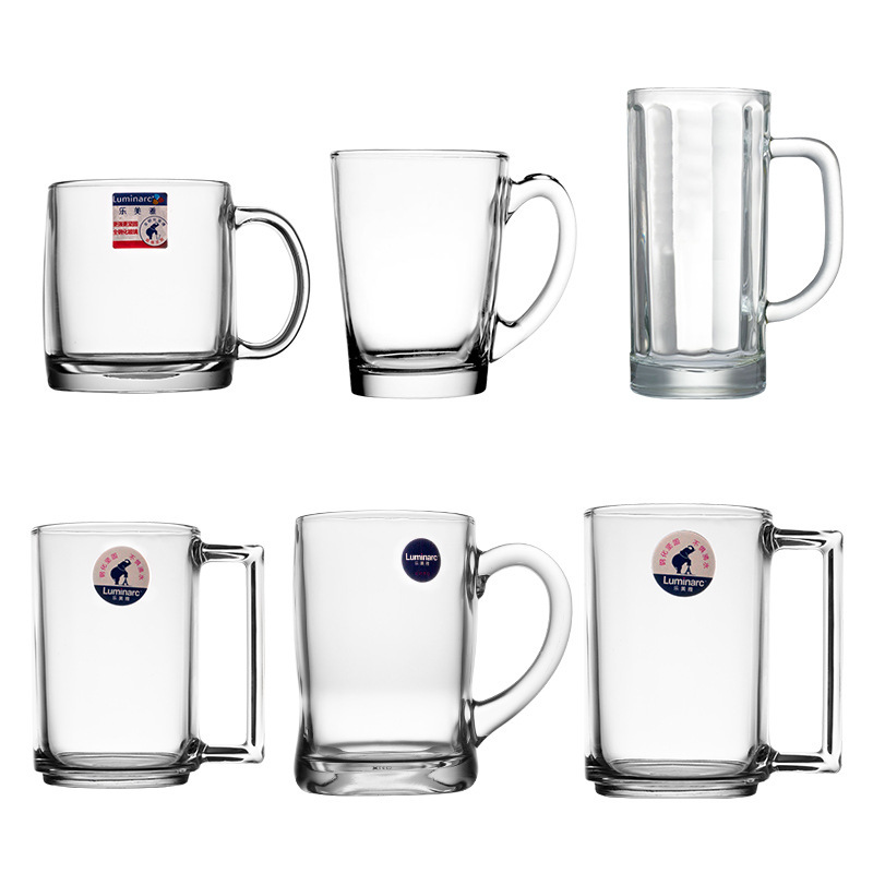 乐美雅创意耐热玻璃水杯泡茶杯  热饮杯多功能杯  啤酒把杯饮料杯