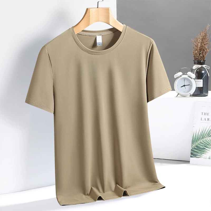 Quick dry summer silk travel sports T-shirt, mosquito repellent, 2025 years, with short sleeve, oversize