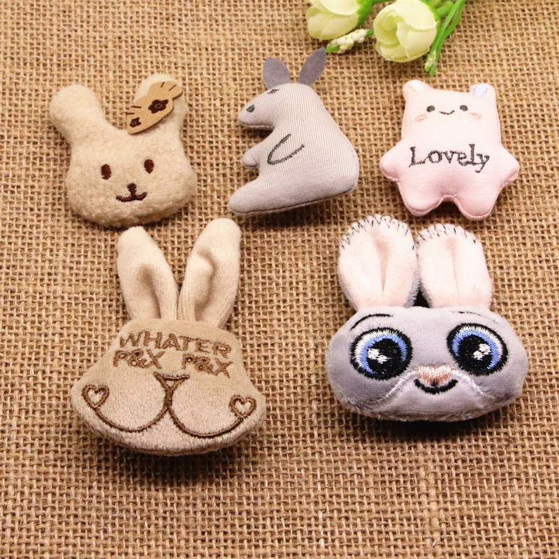 漫画シミュレーションかわいい動物綿充填子供服アクセサリー人形diyヘアクリップ装飾品|undefined