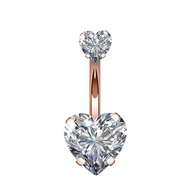 Piercing ombelico in zircone a cuore e tondo gioiello_voghion.com