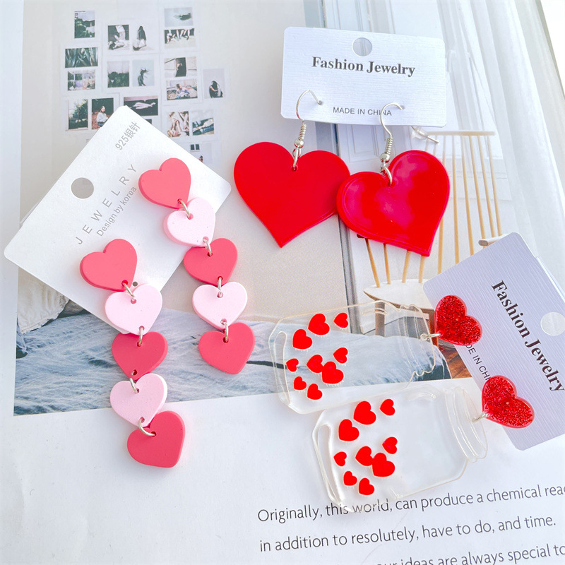 Cute Sweet Heart Shape Bottle Arylic Women's Drop Earrings display picture 3