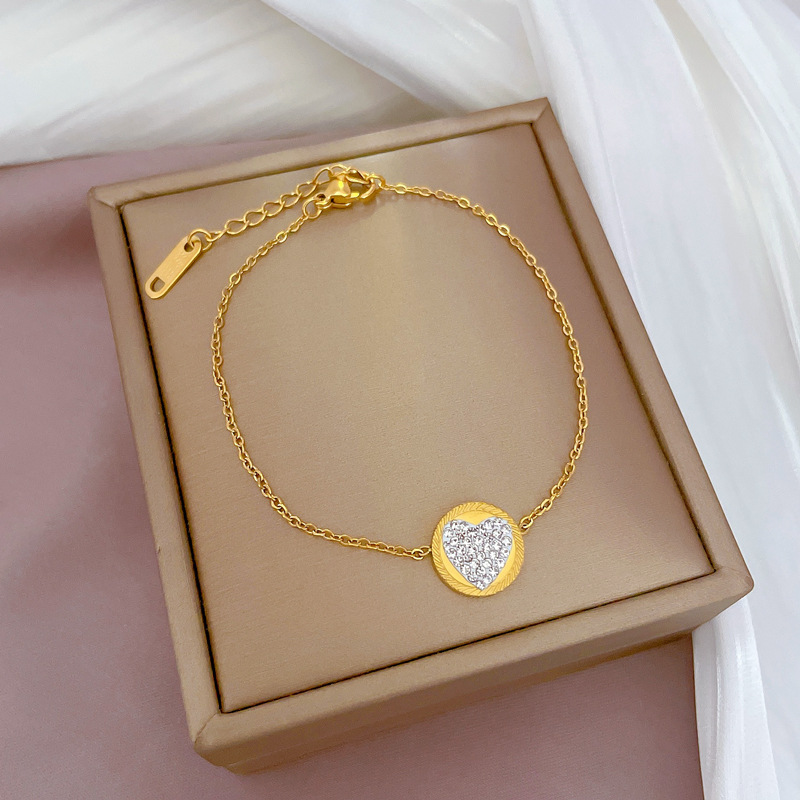 Minimalistisches Echtgold Collier Mit Diamantbesatz Für Damen_voghion.com