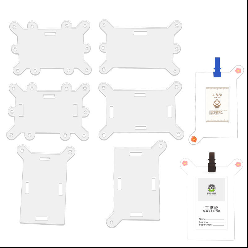跨境新款透明亚克力护士徽章别针夹身份证学生证员工证顶部适配器