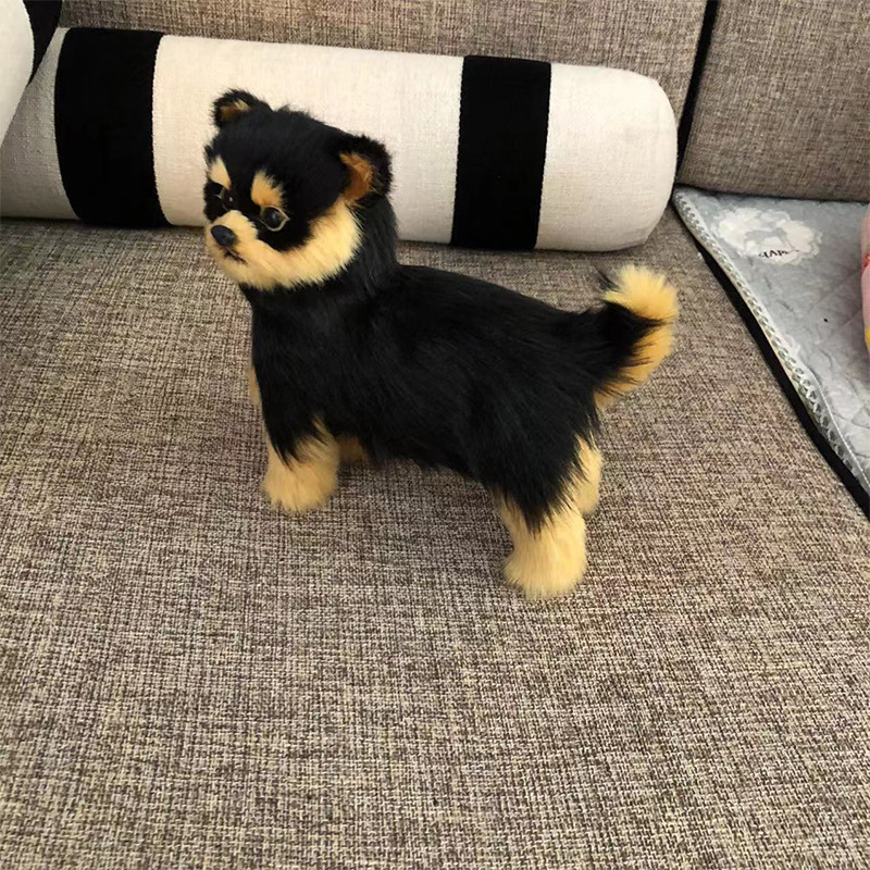 Simulación perro simulación negro cachorro simulación Yorkshire cachorro artesanía regalo al por mayor simulación animal perro