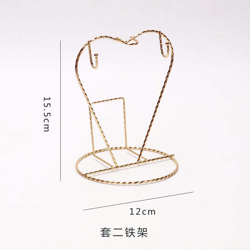 Seis tazas platillo taza de café estante taza de cerámica oro creativo estante de hierro tallado encaje rack de almacenamiento fabricante europeo