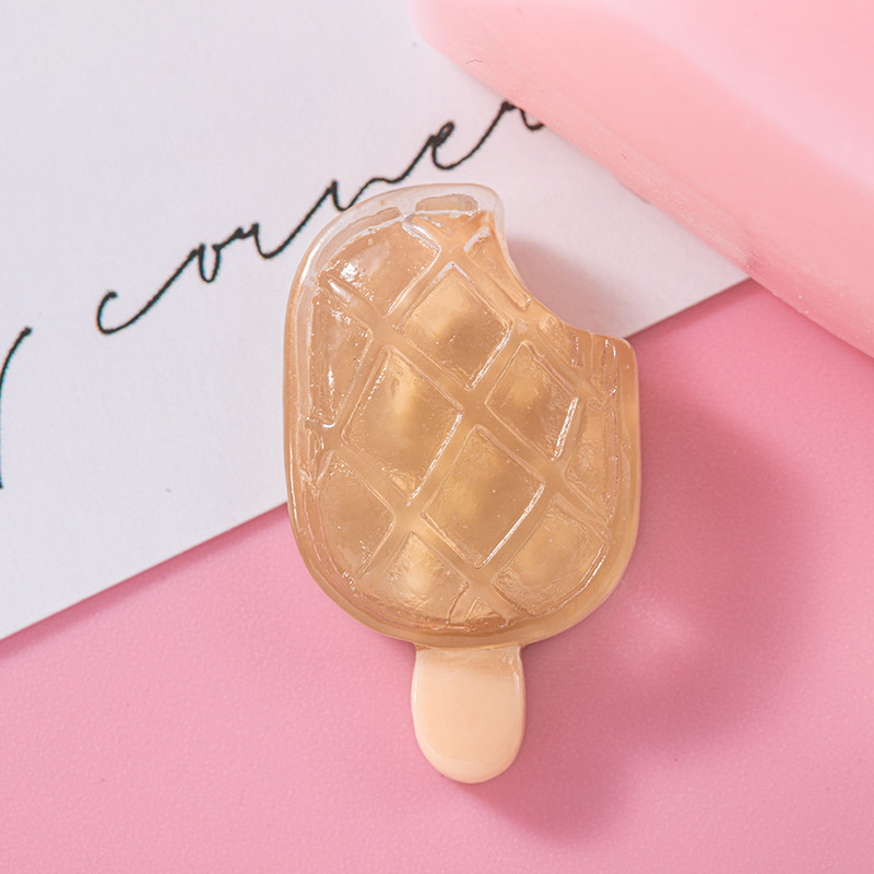 Nuevo hielo transparente simulación Popsicle resina accesorios DIY crema pegamento material al por mayor tocado decoración fresa cono de maíz