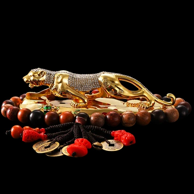 decoration large 21cm alloy | Car ornaments - 21cm-alloy-base-full-of-diamond-leopard-lengthened-generation-of-rich-beads