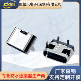 厂家TYPE-C 3.1卧式直插母座连接器  卧式直插双壳SMT贴板usb3